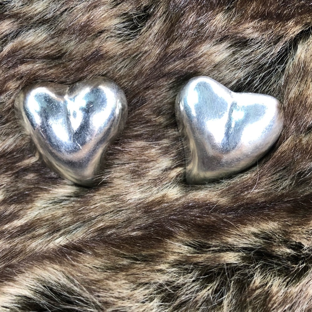 HUGE Taxco Mexico 925 vintage heart earrings